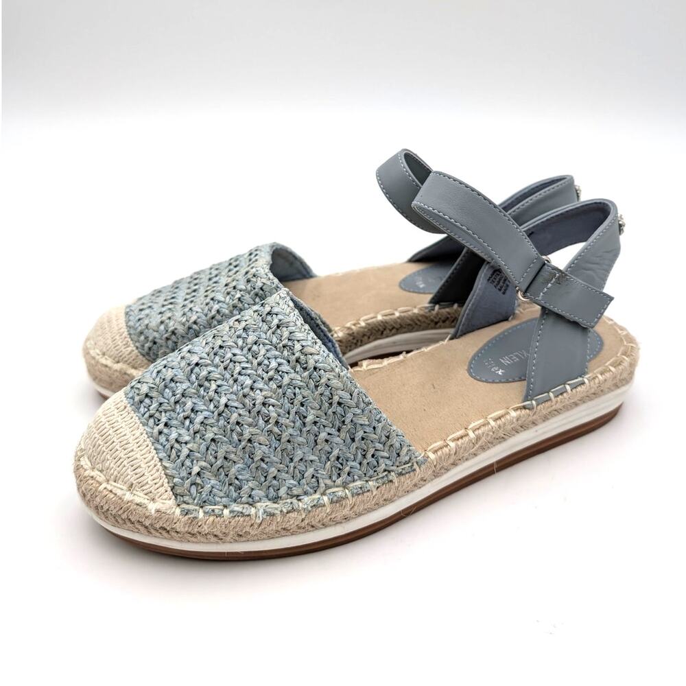 Anne Klein Jordanna Espadrille Sandals Women's Blue Raffia Size US6.5M EU36.5